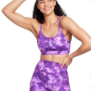 Peloton + Brittany Allen Purple Tie-Dye Sports Bra